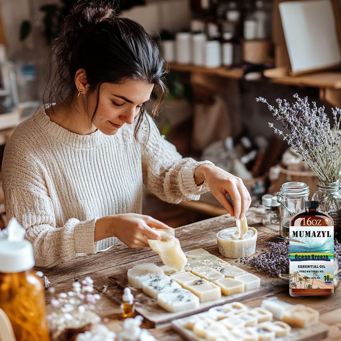 Ocean Breeze Essential Oil, Ocean Breeze Oil 16 Fl Oz 480ML for Diffuser Humidifier Yoga Cleaning DIY Candle Soap Making Fragrance Oils