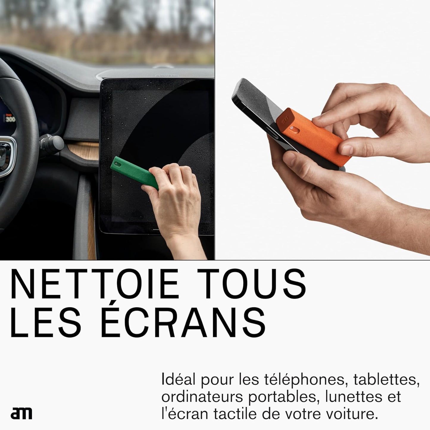 am Screen Cleaner with 7 oz Refill β Alcohol-Free Spray & Microfiber Cloth for iPhone 15 & 14, iPads, Tablets, Laptops, Phones, Smart TVs, Car Displays β Streak-Free, Non-Toxic, Eco-Friendly, Red