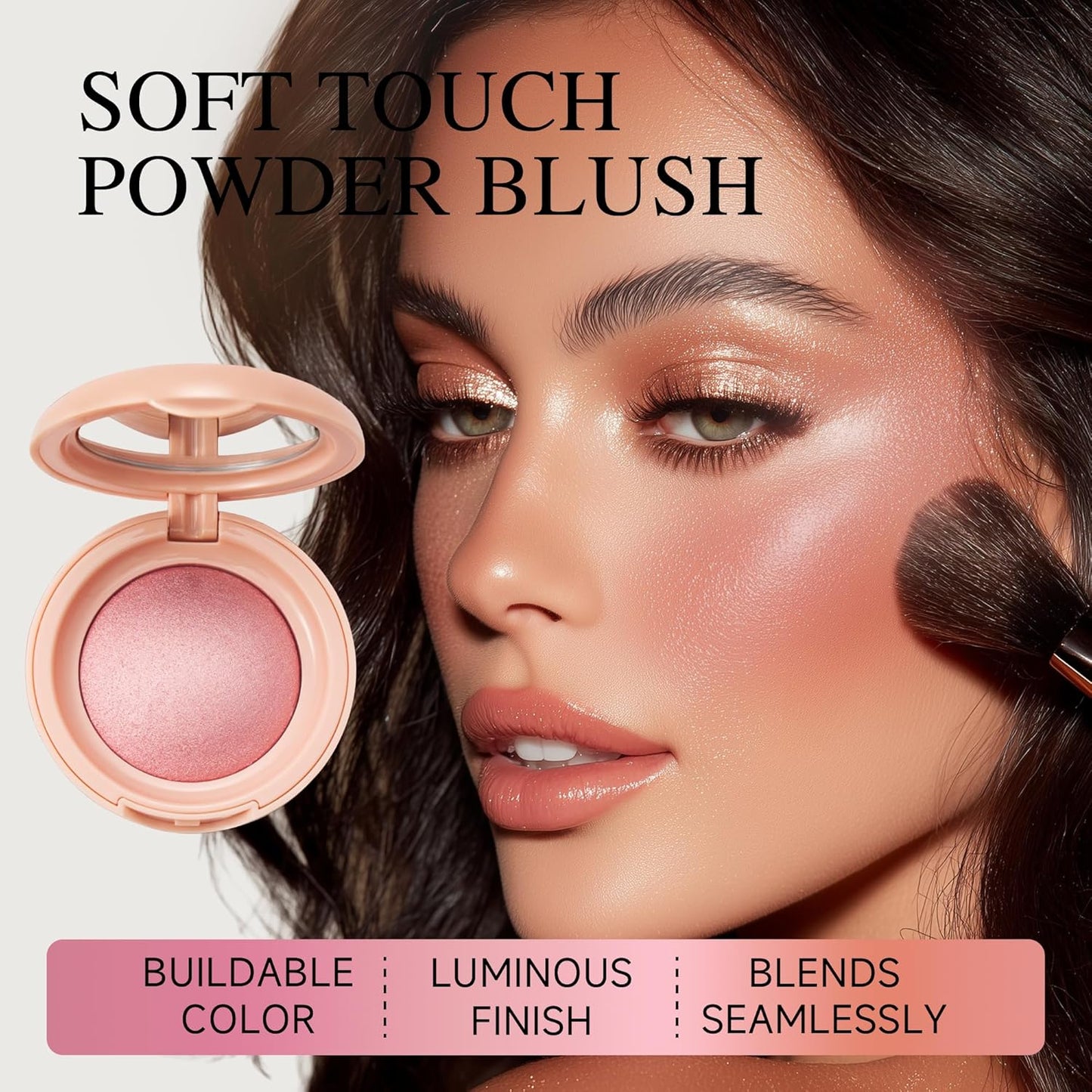 Luminous Blush Powder-Multi-Use Formula, Ultra-Fine & Smooth, Longer-Lasting Wear with Natural Luminous Glow (02#)