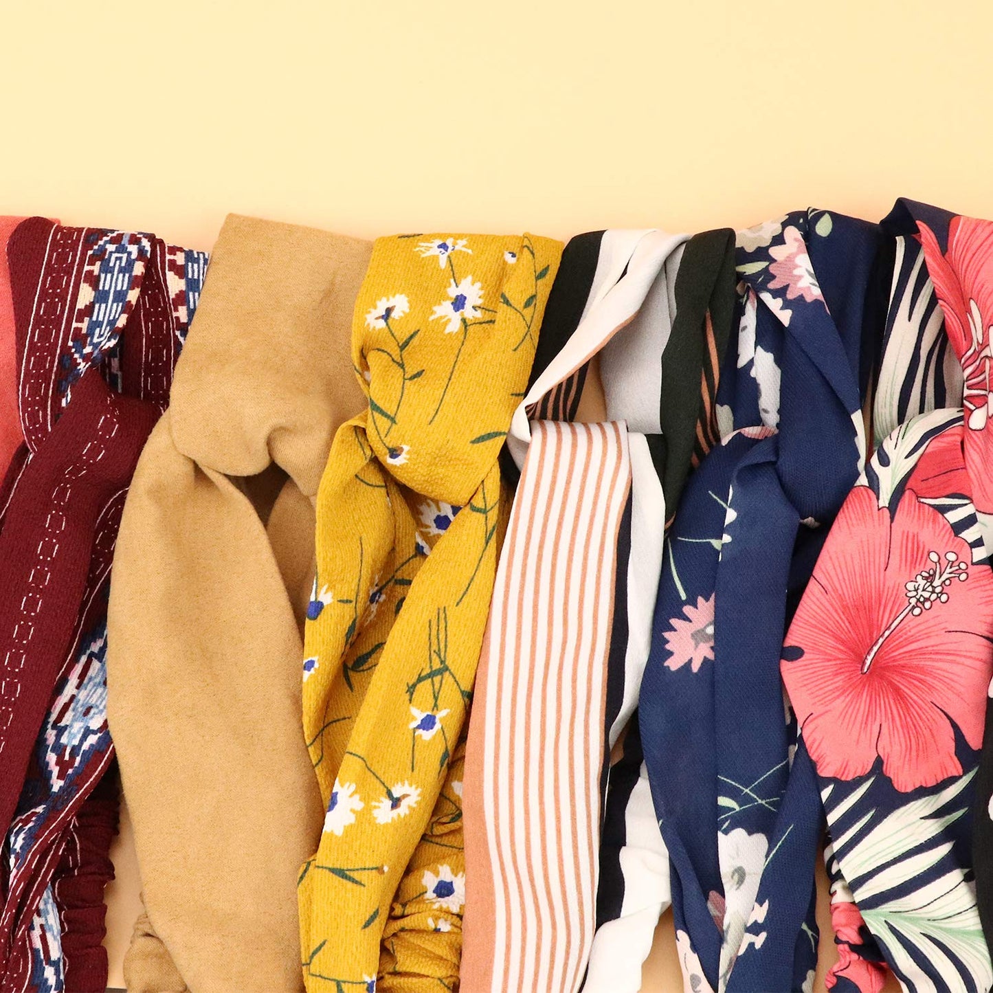 DRESHOW 20 Pack Turban Headbands for Women Elastic Back Twisted Hair Bands Face Vintage Cross Head Wrap Hair Accessories