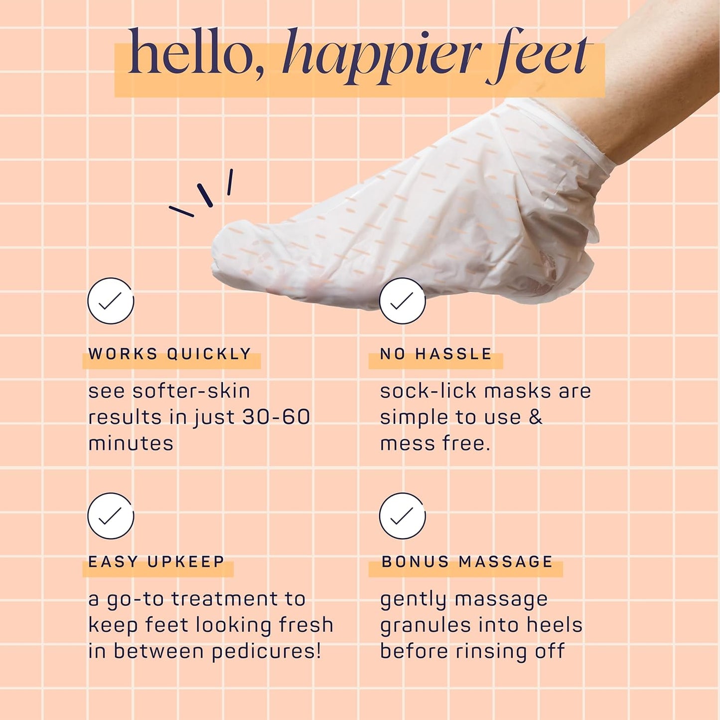 SpaLife Beauty Sole Mates Exfoliating Foot Masks –For Callus Removal with Macadamia Oil, Walnut Shell, and Eucalyptus Oil – 8 Pack