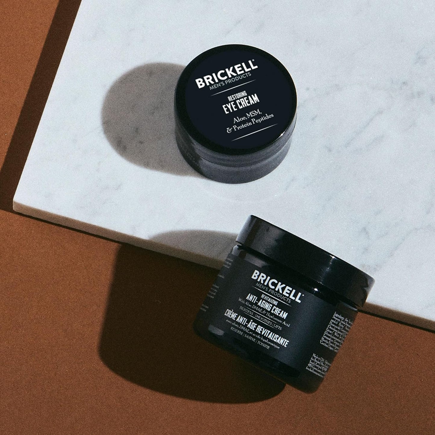 Brickell Men's Ultimate Anti-Aging Routine, Anti-Wrinkle, Night Face Cream and Eye Cream to Reduce Puffiness, Wrinkles, Dark Circles, Under Eye Bags, Natural and Organic, Unscented
