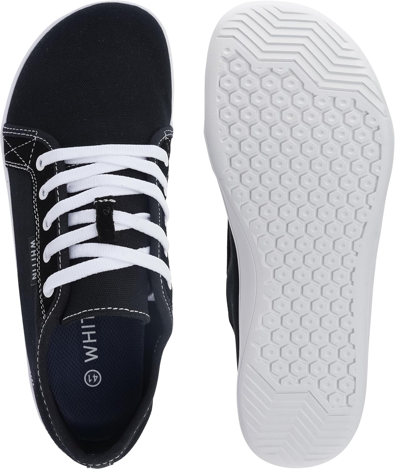 WHITIN Women's Canvas Barefoot Shoes | Wide Width Minimalist Sneakers | Classic Fit Low Top