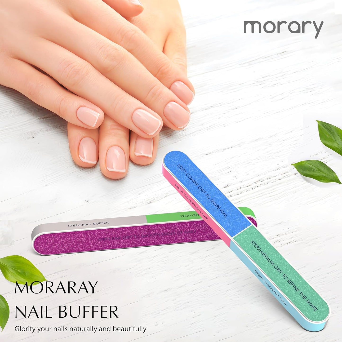 7 Way Nail Buffer Block for Natural Nails Shine Smoother Upgraded Buffing Block Seven Steps Polisher Fingernail Files Buffer 150/320/600/1200/4000 Grit for Shinning Buff Nails