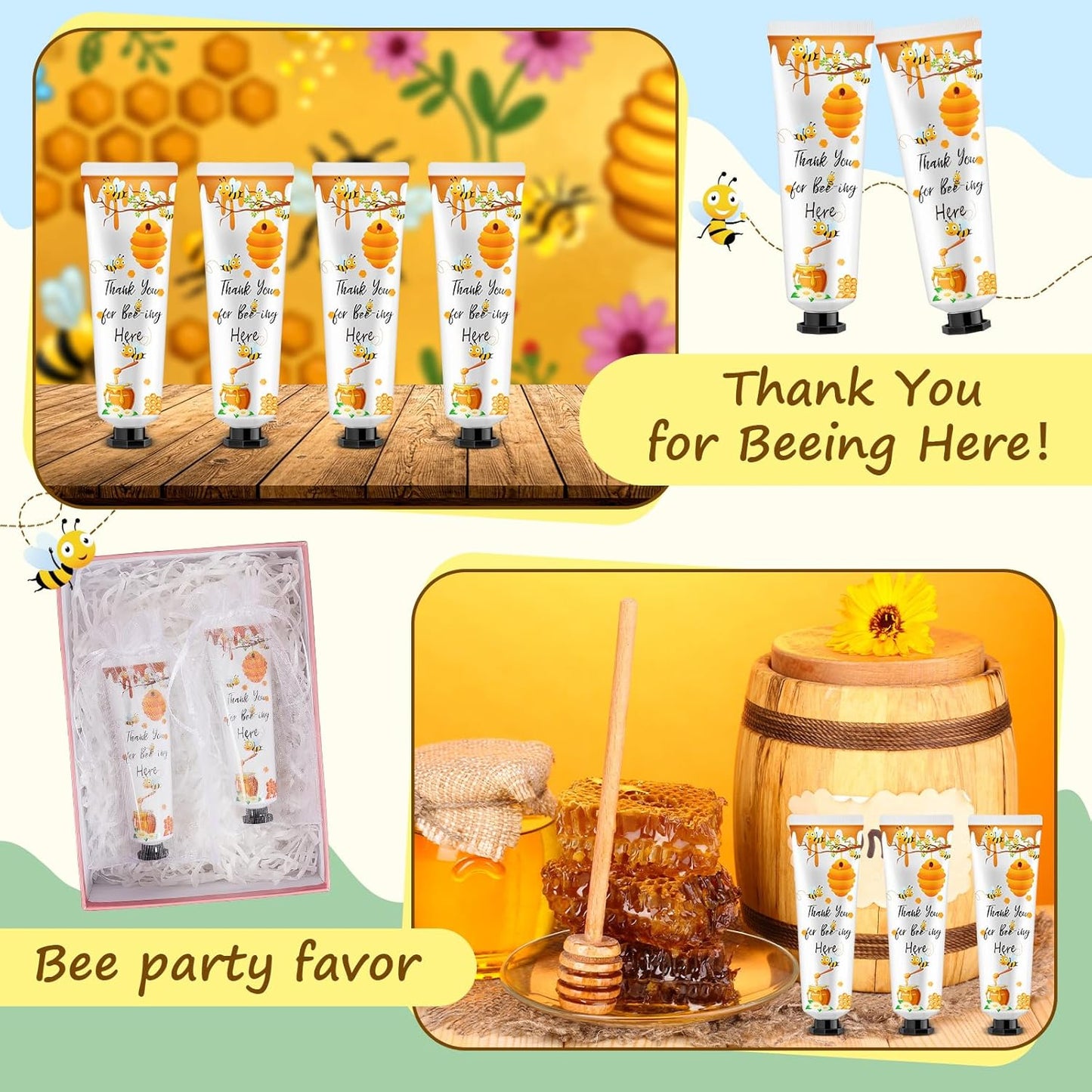48 Sets Honey Hand Cream Gifts Bulk Baby Shower Hand Cream Travel Size Lotion Bulk Fall Thanksgiving Party Supplies Favors Birthday Wedding for Guest