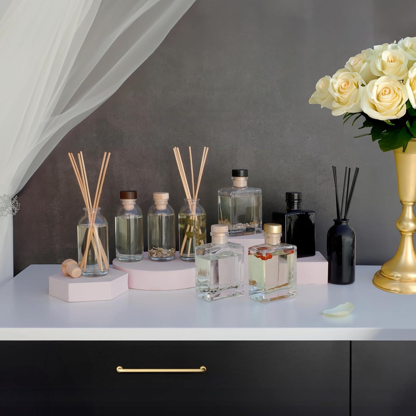 Urban Naturals Reed Diffuser Oil Refill Lavender Cedarwood, Lavender, Cedarwood, Herbal Aromatherapy Blend, 4 oz + Free Reed Sticks, Made in The USA