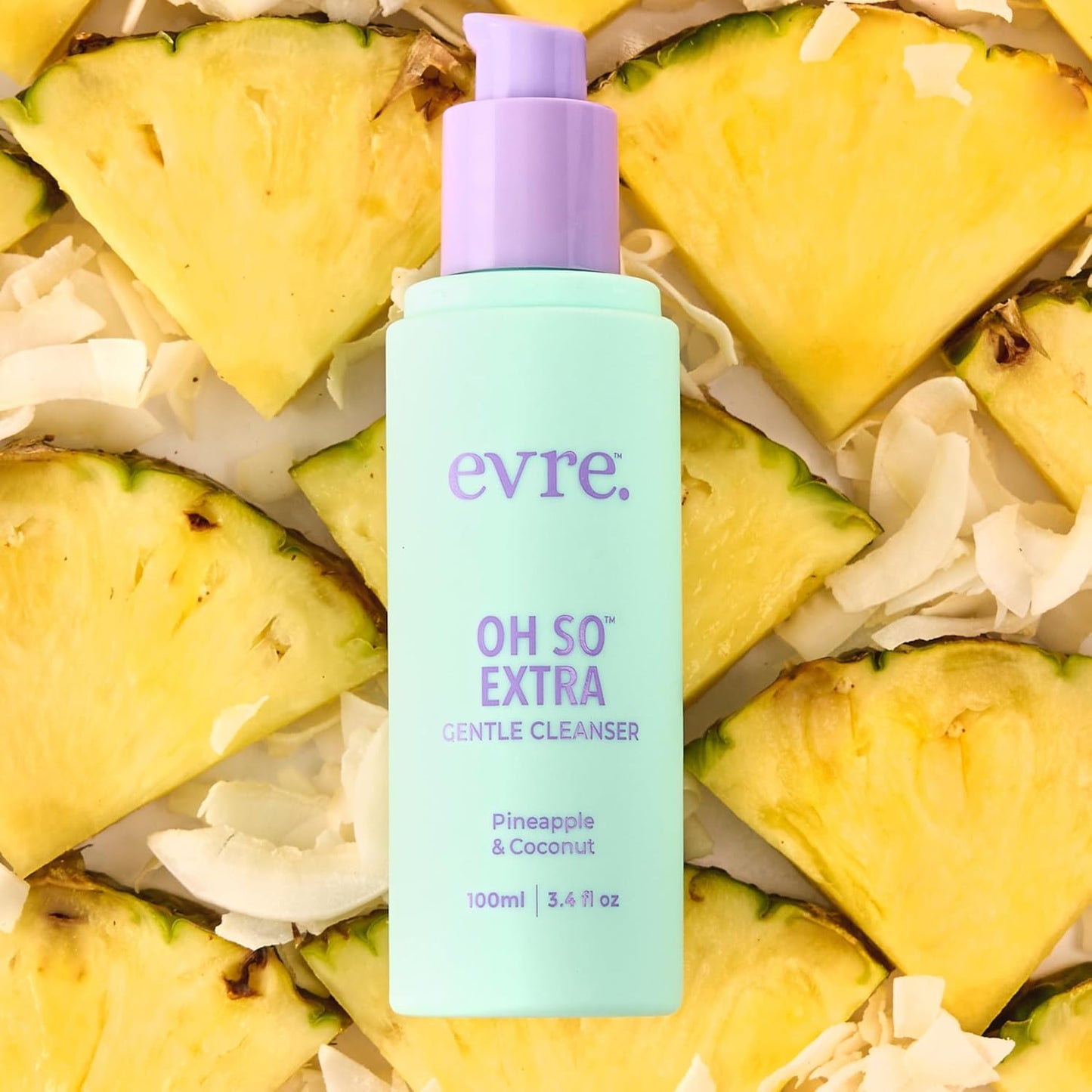 Evre Oh So Extra Pineapple & Coconut Teen Acne Face Wash, 3.4 Fl Oz, Gentle Cream Face Cleanser, Blemish Control Soap