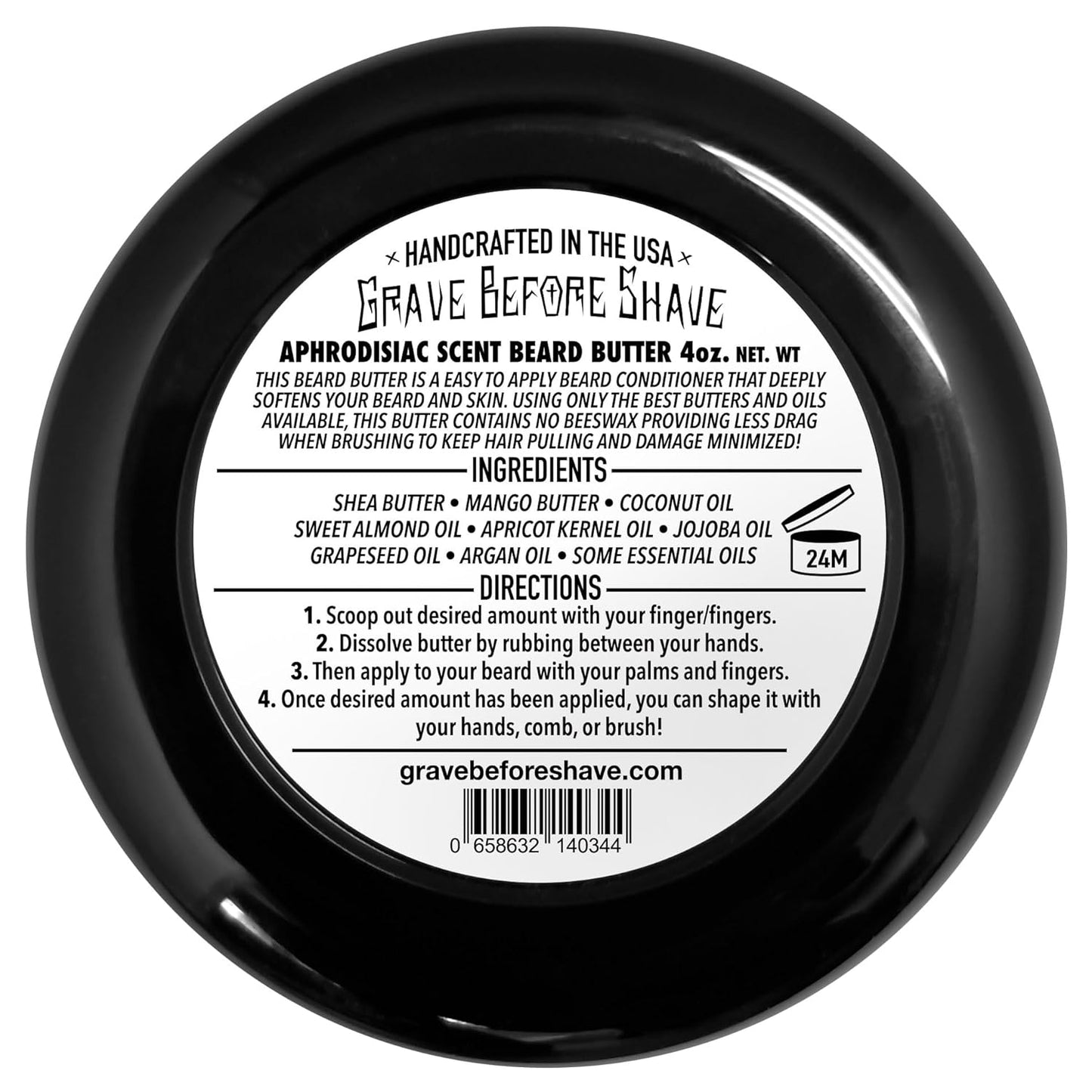 Grave Before Shave Leather/Cedar-wood scent Beard Conditioning Butter 4 oz.