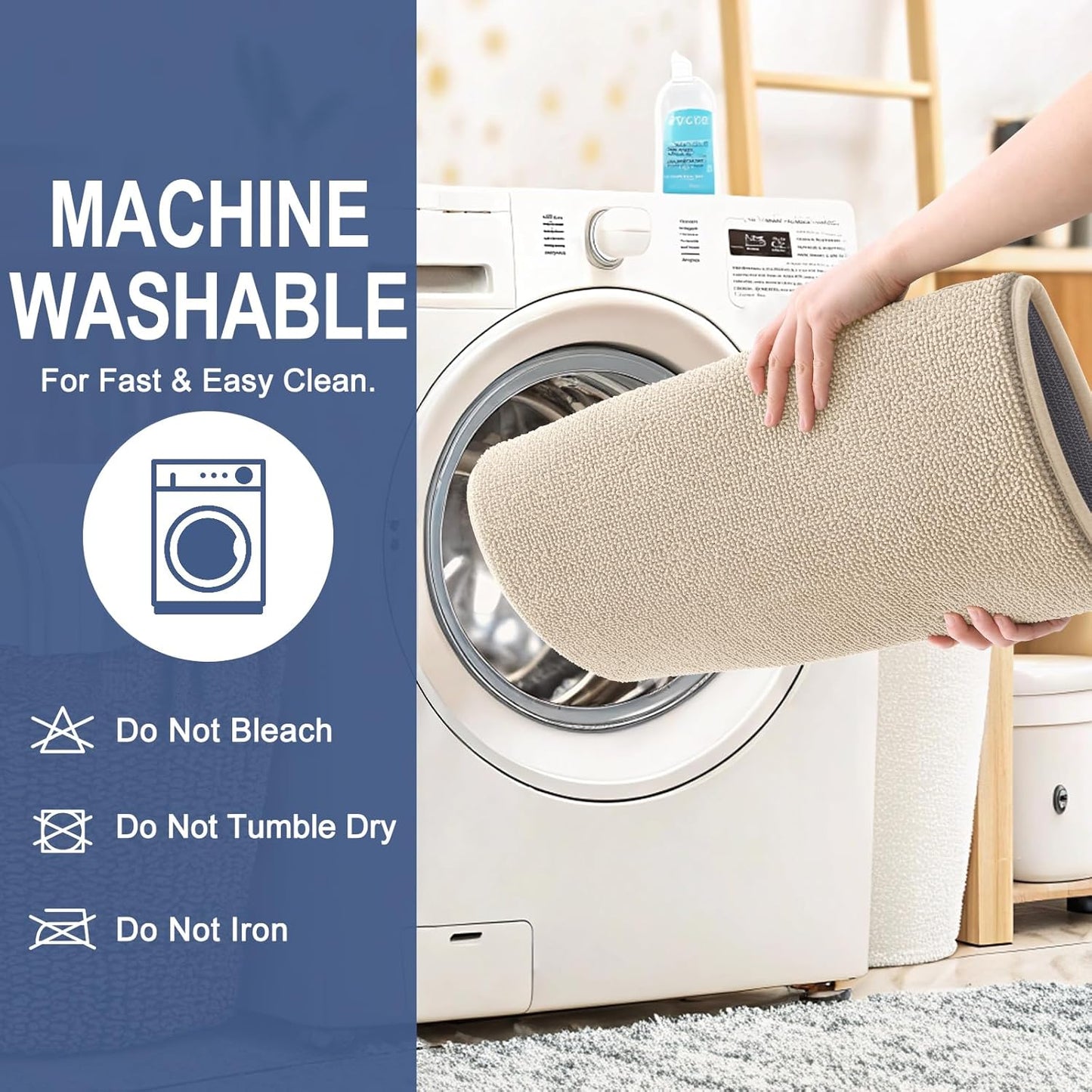 OLANLY Thick Memory Foam Bath Mat Rug 30x20, Extra Soft Absorbent Bathroom Rug, Quick Dry Bath Mats, Non-Slip, Machine Washable Carpet for Bathroom, Tub and Shower, Home Decor Accessories, Beige