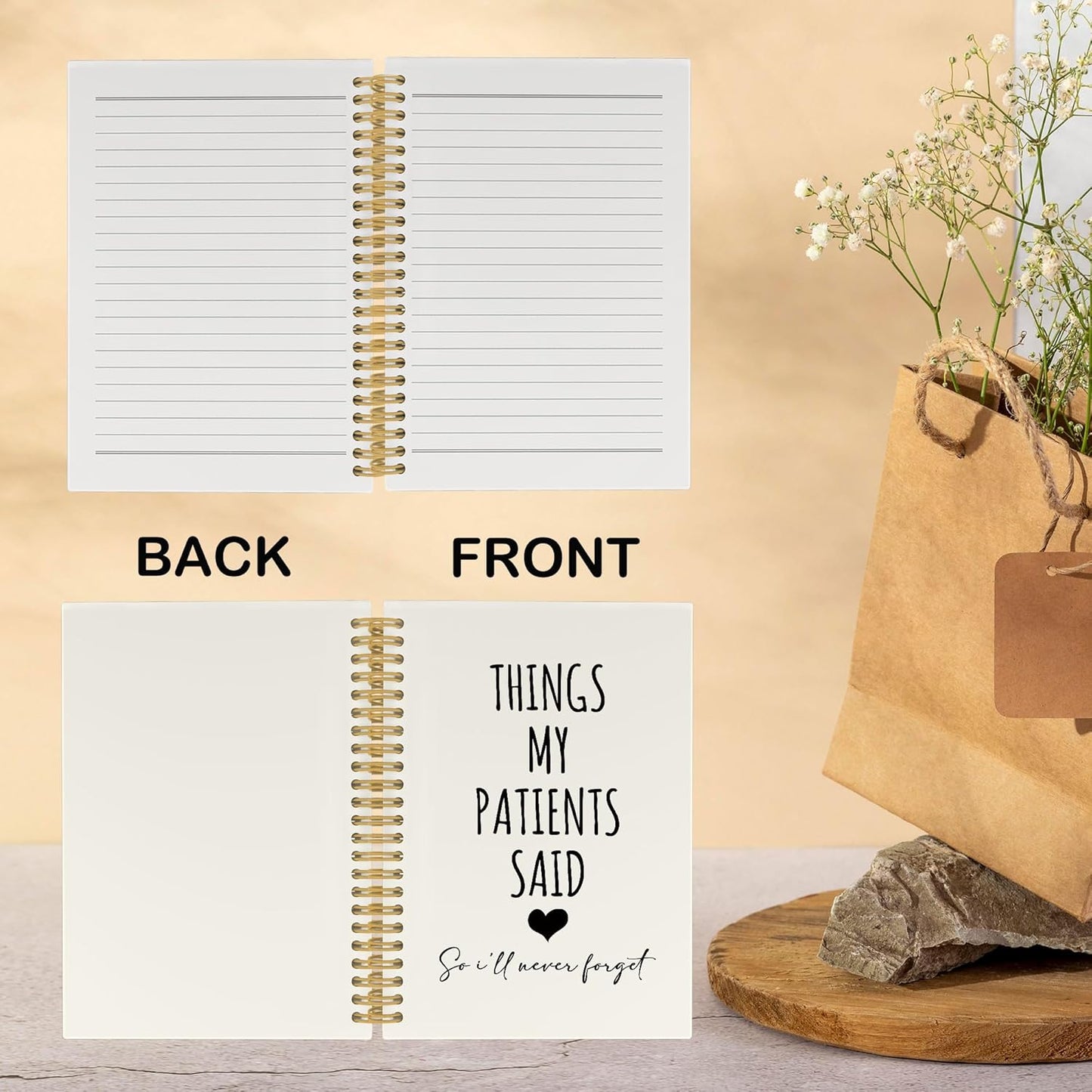 CUANFDDSF Nurse Notebook,Nursing Gifts for Women, Nurse Appreciation Gifts Journal Notebooks for Note Taking, Paper,Things My Patients Said So I'll Never Forget Hardcover Spiral Notebook 5.5x8.3 Inch