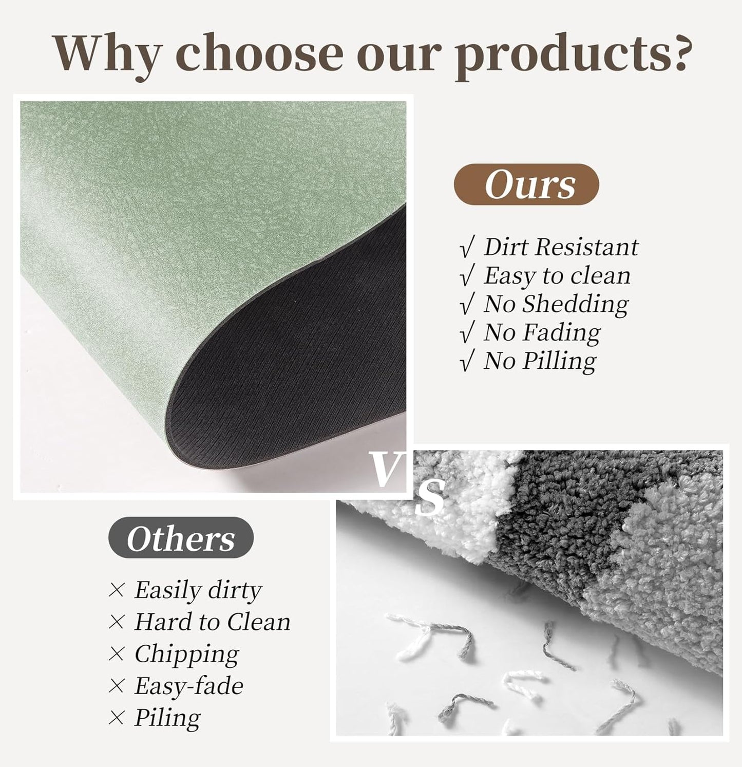 Sage Green Bath Mat Set 2 Piece - Quick Dry Super Absorbent Diatomaceous Earth Bathroom Rugs With Rubber Backing Non-Slip for Shower Floor, 47x17 + 24x17