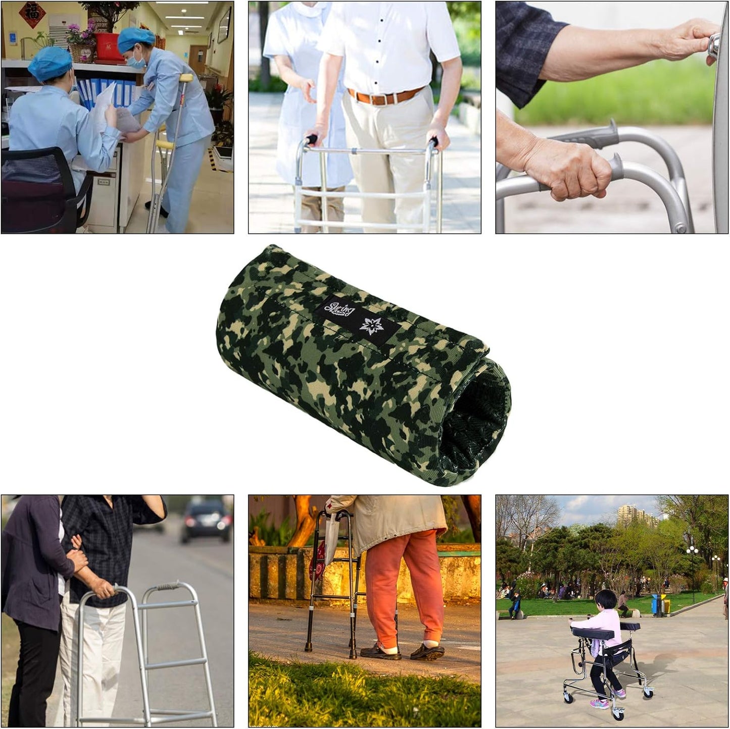 Universal Walker Hand Grip Padded Covers Non-Slip Cushion Foam for Folding Wheelchair Rollator Crutch Handle Pads 2-Pack