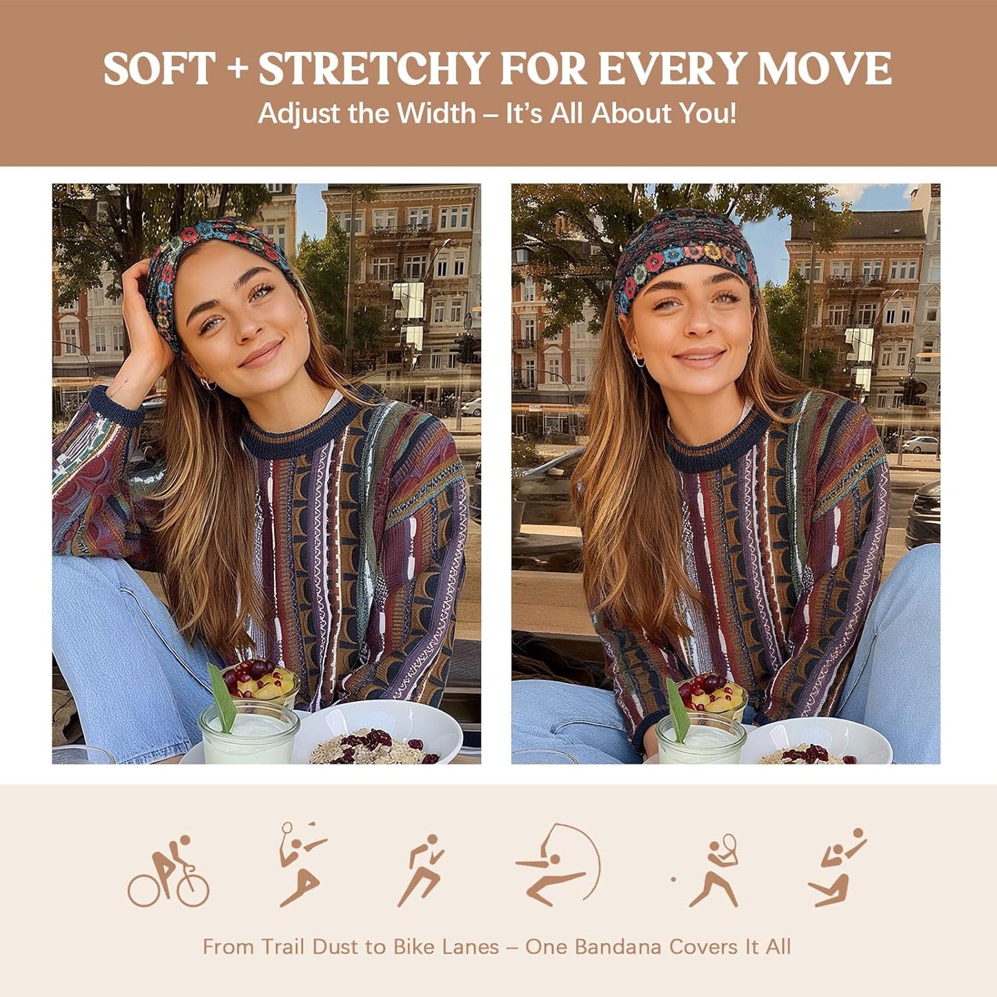 Wide Headbands for Women Knotted No Slip Head Bands Soft Turban Headband Hair Accessories Boho African Solid Color Head Wraps for Women Yoga Workout Pack of 6