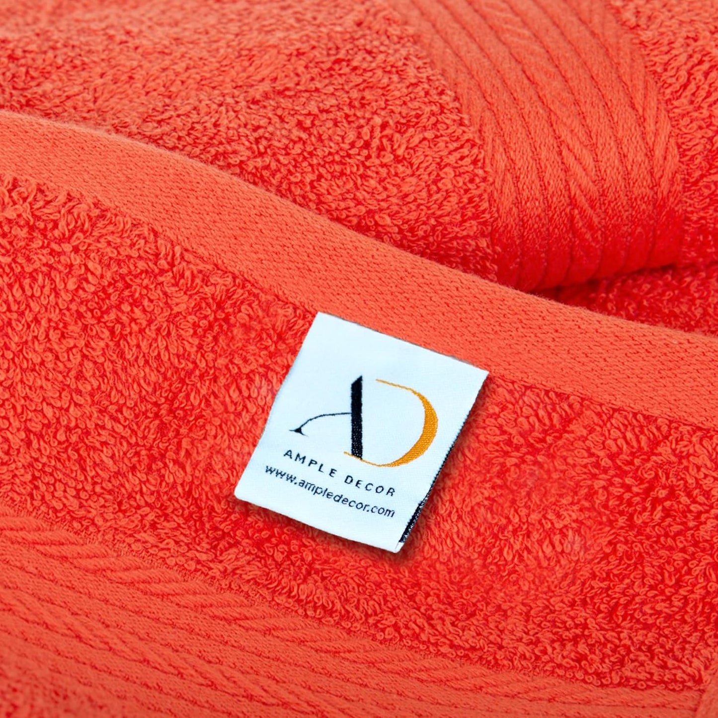 Ample Decor Hand Towel 18 X 28 Inch Pack of 52 600 GSM 100% Cotton, Soft Absorbent Thick Durable Premium Quality, for Hotel, Bathroom, Spa, Daily Use, Gym - Machine Washable - Orange