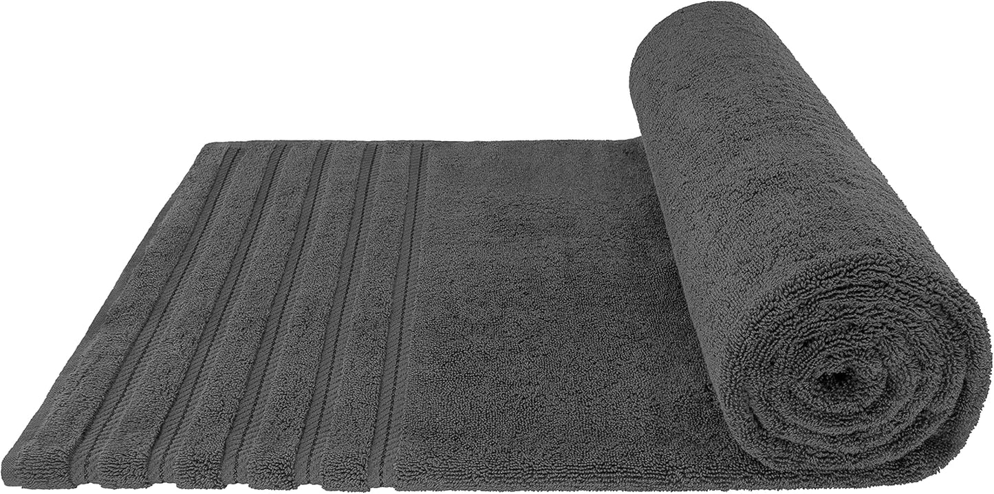 American Soft Linen 35x70 Jumbo Large Bath Towels, 600 GSM 100% Cotton Turkish Bath Sheet, Oversized Luxury Bath Towels for Bathroom Beach and Pool, Dark Gray