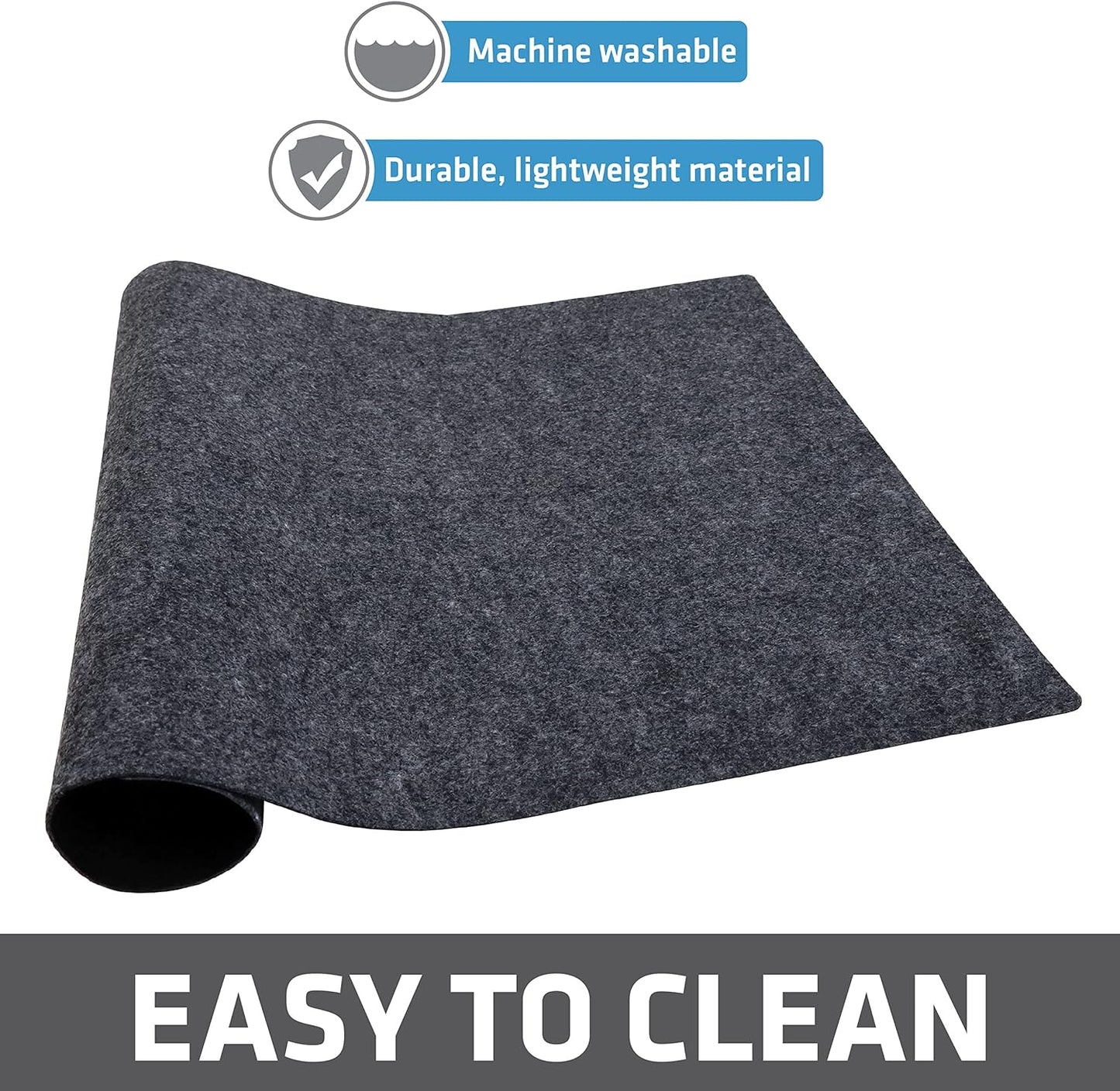 Drymate XL Dish Drying Mat, Oversized (19”x24”), Low-Profile, Super Absorbent, Quick Dry Fabric, Waterproof & Slip-Resistant, for Kitchen Counter, Trimmable, Easy to Clean (USA Made)(Charcoal)