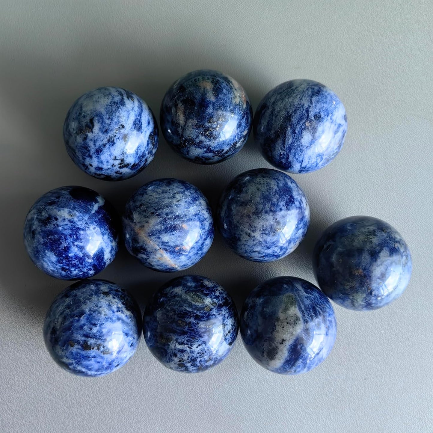 Hand Exercise Balls 30mm for Women - Set of 2 Natural Crystal Stone Spheres - Finger Joint Relief & Stress Relax, Perfect Size for Women's Hands, Sodalite