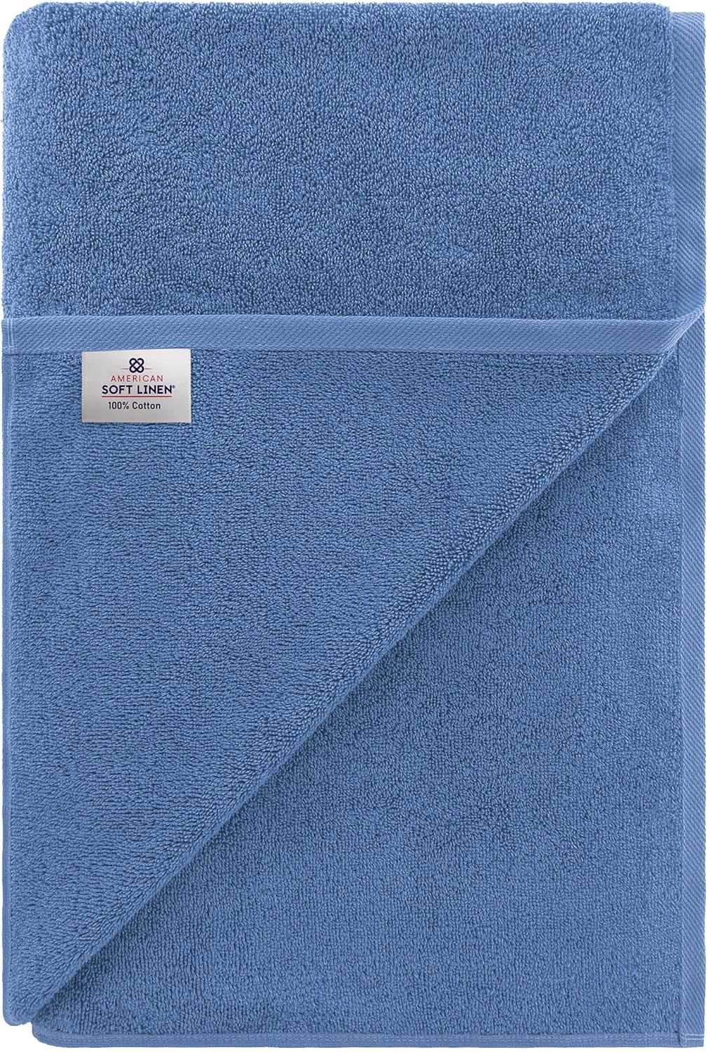 American Soft Linen Oversized Bath Sheet 40x80 Extra Large for Bathroom, 600 GSM 100% Cotton Turkish Jumbo Bathsheet Towels for Adults, Electric Blue Bath Sheet