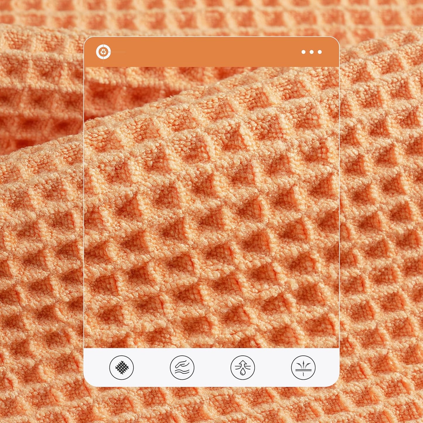 POLYTE Oversize, 60 x 30 in., Quick Dry Lint Free Microfiber Bath Towel Set, 6 Piece (Waffle Weave)