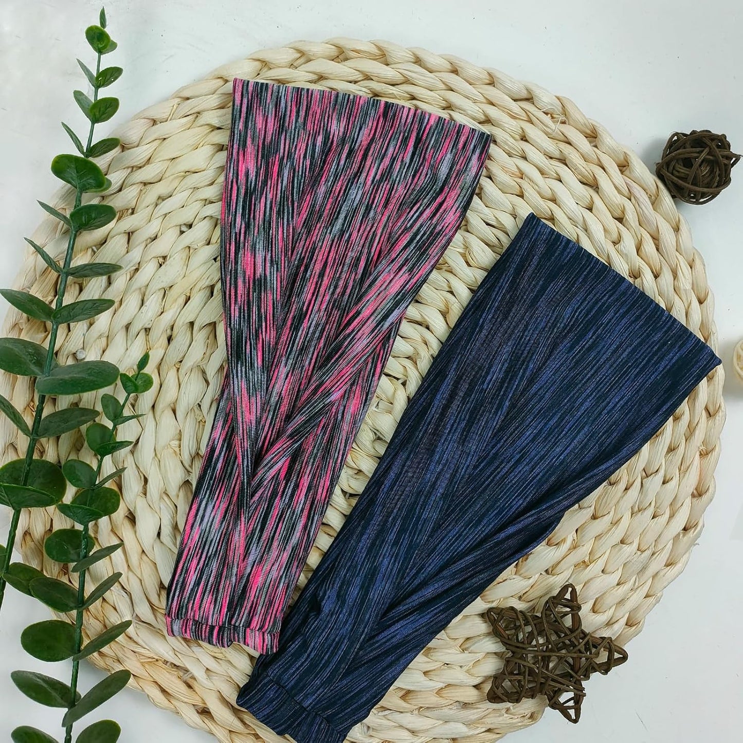 Headbands For Women Headband Elastic Soft Head Bands For Women's Hair Accessories Womens Fashion Yoga Fabric Hair Band Space Dye 6 Pcs