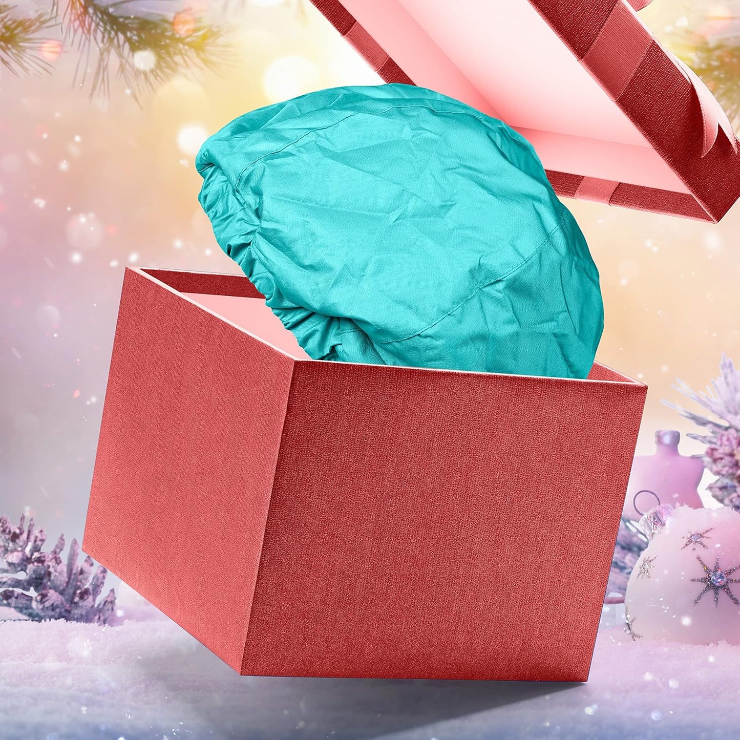 Premium Shower Cap for Women - 1000+ Showers, 100% Waterproof, Double-Sided, Large Shower Cap For Long Hair & Great For Curls (Anti-Frizz Terry Cloth Lining) Turquoise.