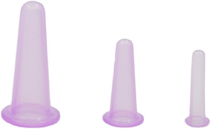 4Pcs Massage Cupping Set Silicone Mini Facial Cups Face Massager Helper Skin Care Neck Back Eyes Massaging Cup Safe to Use, Don't Worry About Burns Health Care Products, Massage Tools (Purple)