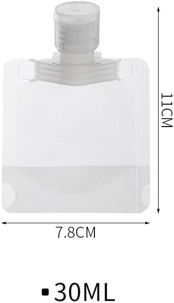 10Pcs 30ml Transparent Portable Fluid Packing Bags, New Travel Size Refillable Empty Squeeze Pouch, Premium Travel Pouches for Toiletry, Lotion Shampoo Shower Gel Squeezable Bags, Bags and Cases