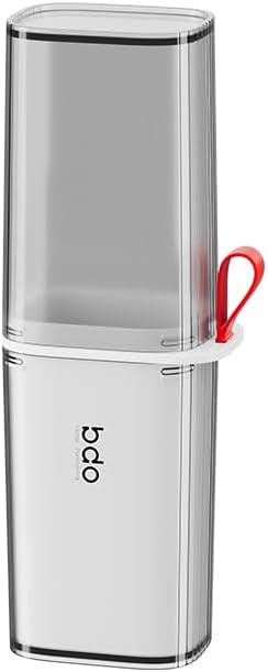 Toothbrush Travel Case, 2 in 1 Toothbrush Holder and Rinse Cup, Large Capacity Toothbrush Cup with Cover, Portable Travel Toothbrush Holder for Traveling, Camping, Trip - 1Pcs - Grey&White