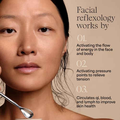 WILDLING Reflexology Spoon | Multi-Purpose Reflexology Facial Tool | Functional Skincare Scoop + Reflexology Tip to Firm Skin, Release Tension + Balance Energy Flow I 100% Stainless Steel