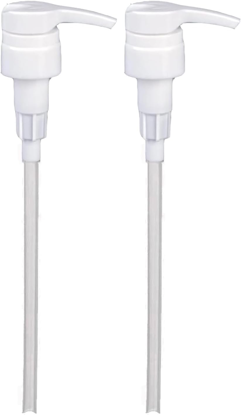 Universal Shampoo/Conditioner Dispenser Pump for Bottles, Leak Proof, Pump Top Fits 1 L/33.8 oz Bottles, 28/410 Neck Size, (White - Pack of 2)