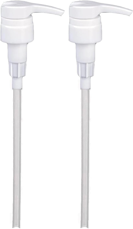 Universal Shampoo/Conditioner Dispenser Pump for Bottles, Leak Proof, Pump Top Fits 1 L/33.8 oz Bottles, 28/410 Neck Size, (White - Pack of 2)