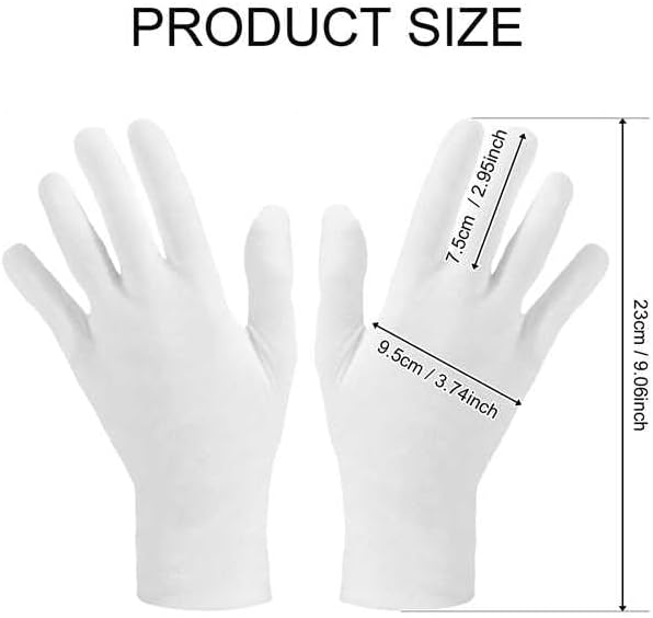 SATINIOR 120 Pieces Cotton Gloves Large Size for Men Women Inspection Gloves for Dry Hand Art Handling Coin Jewelry