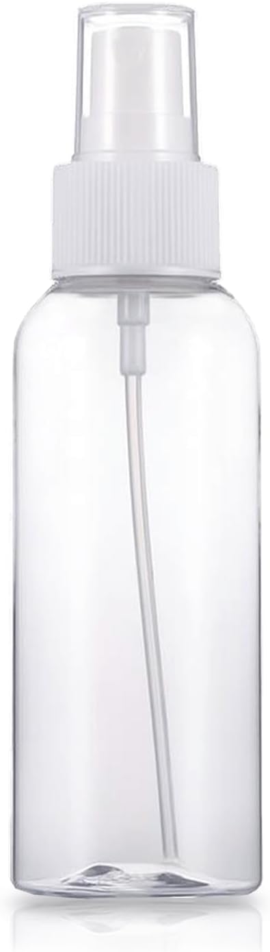 Sandbaggy 2 oz Plastic Spray Bottle | Fine Mist Sprayer | Clear, Transparent, Cylinder Shape | BPA Free (500)