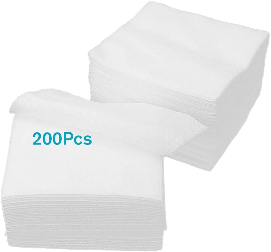 Disposable Esthetic Wipe,4"x 4"Non-woven 200 Count Facial Cleansing Soft Salon and Spa Essentials,Lint-free for Makeup Removal