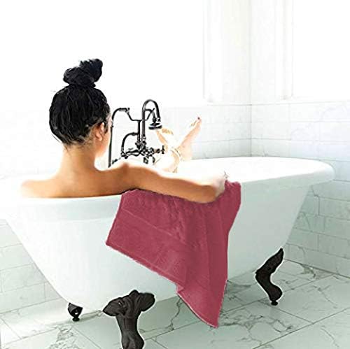 SALBAKOS 100% Turkish Cotton Washcloth Set of 12 13x13 inch | Heirloom Quality | Hotel & Spa Collection | Ultra Soft, Super Absorbent, Washcloth Towels | Made in Turkey (Rose, 12 Washcloths)