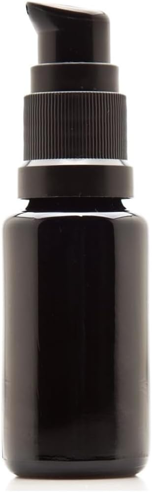 Infinity Jars 15 Ml (0.5 fl oz) Refillable Ultraviolet Black Glass Pump Bottles Leak-Proof Travel Containers for Toner, Sanitizer, Beard Oil, Hair Serum, Essential Oils 10-Pack