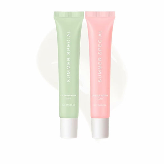 Summer Hydrating Lip Butter Balm Set - Ultra-Nourishing with Shea & Olive Butter，Soothes & Repairs Dry Lips, Non-Sticky Long-Lasting Moisture (Pink Guava,Pack of 2)