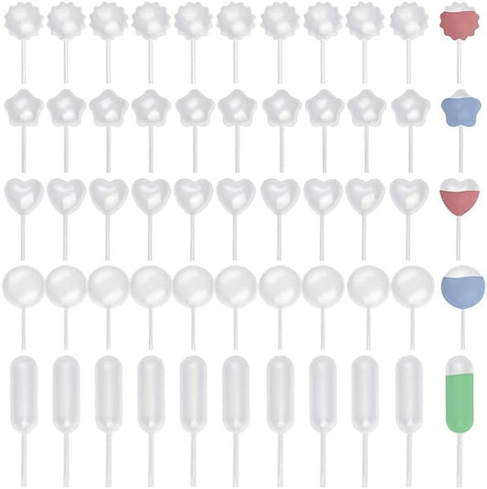 100 Pieces 4ml Cupcake Pipettes, Food Grade Plastic Disposable Pipettes Mini Liquid Injector (100-B)