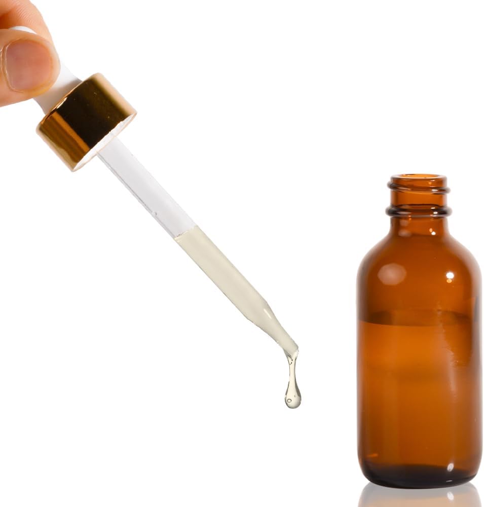 24P, 2oz Dropper Bottle, Droppers for Oils, Small Glass Bottles with Lids Clear Glass Jars