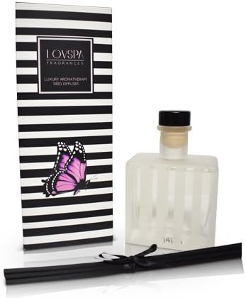 LOVSPA Reed Diffuser Set, Vanilla Antilles Scented Oil Diffuser with Sticks, Home Fragrance Accessories for Bathroom Shelf Decor, Aroma Diffusers for Home or Office Fall Decor, USA Made