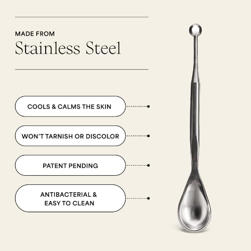 WILDLING Reflexology Spoon | Multi-Purpose Reflexology Facial Tool | Functional Skincare Scoop + Reflexology Tip to Firm Skin, Release Tension + Balance Energy Flow I 100% Stainless Steel