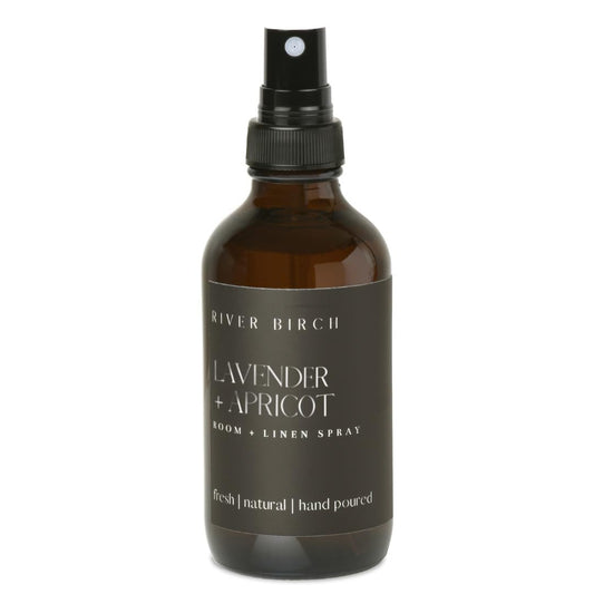 River Birch Lavender Apricot Scented Linen and Room Spray | Home Fragrance | 4 oz Glass Amber Bottle | Luxury Signature Scent | Handmade in Texas