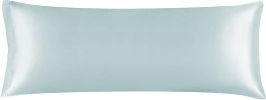 BEDELITE Satin Body Pillow Cover, Super Soft and Cooling Body Pillow Pillowcase for Hair and Skin, Breathable Silky Full Long Pillowcase Cover(20"x54", Stone Blue)