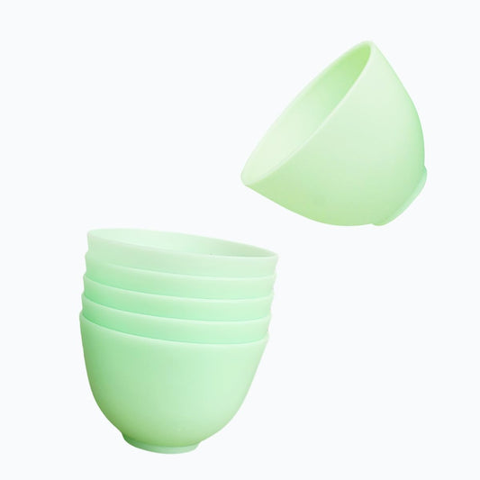 6 Pack Silicone Face Mask Mixing Bowls - Microwave & Freezer Safe, Non-Stick Esthetician Bowls for DIY Skincare, Clay Masks, Hair Color, 3.3-inch Esthetician Supplies(Green-6Pcs)