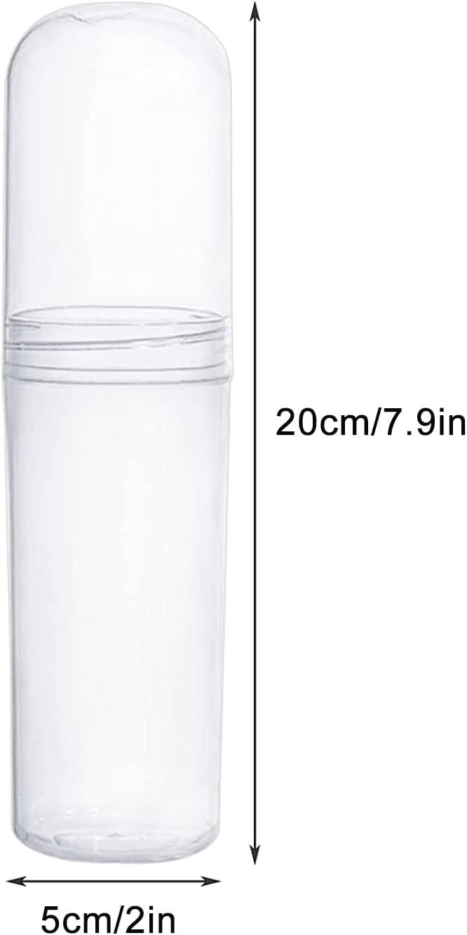Yeeco Clear Toothbrush Case, 2 Packs Toothbrush Travel Case, Plastic Toothbrush Holder Travel, 7.9”×2” Portable Toothbrush Case for Traveling