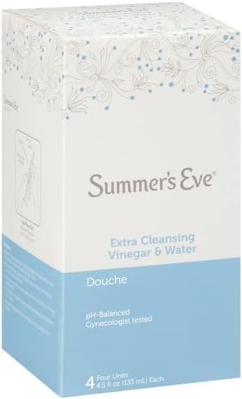 Summer's Eve Douche, Extra Cleansing Vinegar and Water, 4.5 Fl Oz, 4 Ct. (Pack of 3)