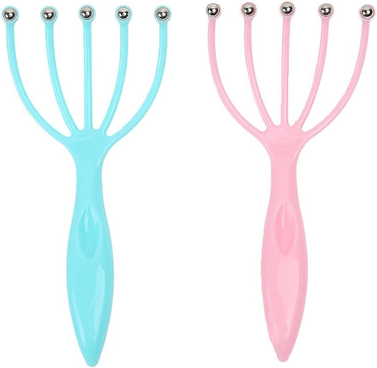 Ryoma Scalp Massager, Protable Hand Held SPA Head Massager for Deep Relaxation & Stress Reduction in The Office Home SPA Father's Day and Mother's Day Gifts Pink+Blue(2-Pack)