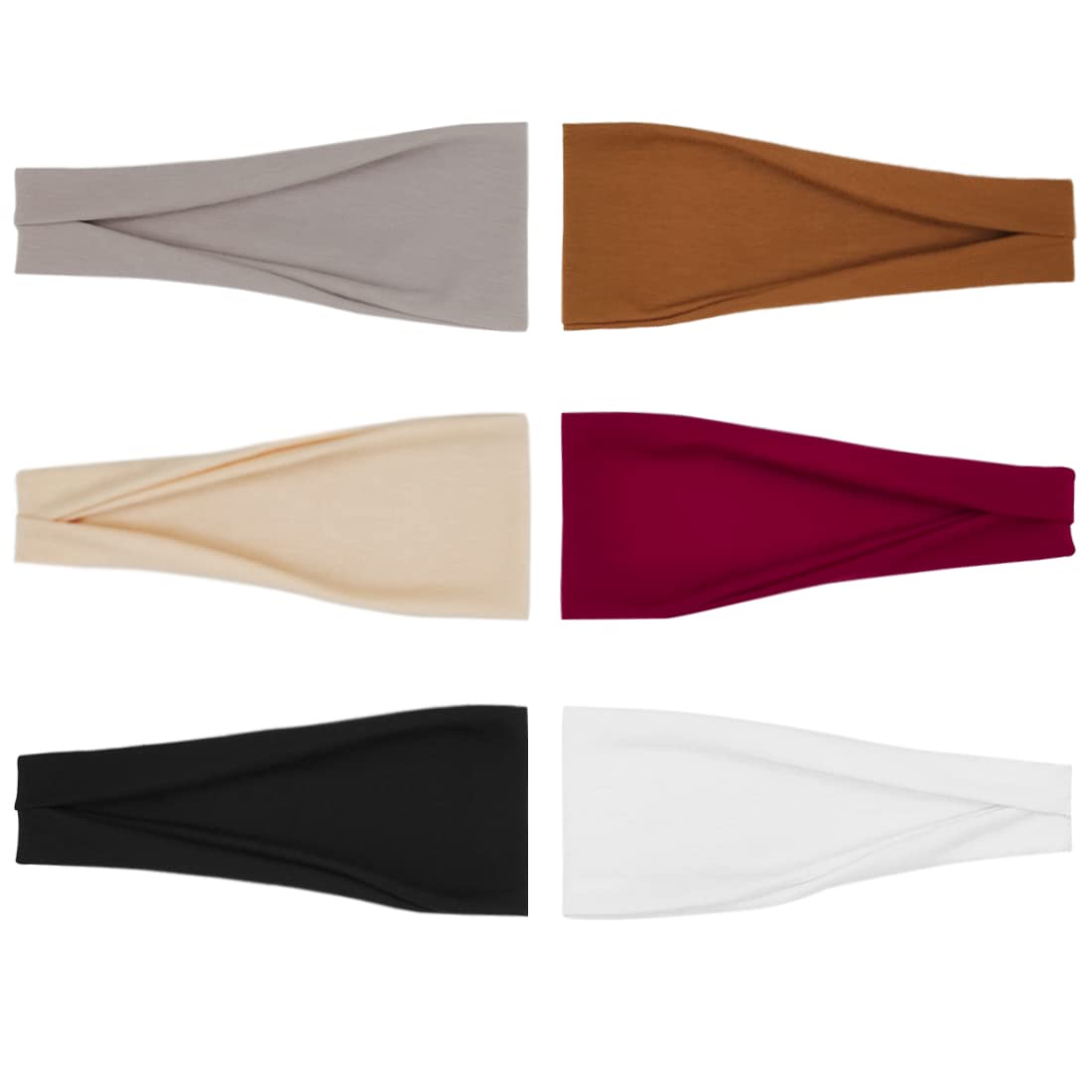 Fashion Headbands For Women Wide Headband Yoga Workout Head Bands Hair Accessories Band 6 Pack