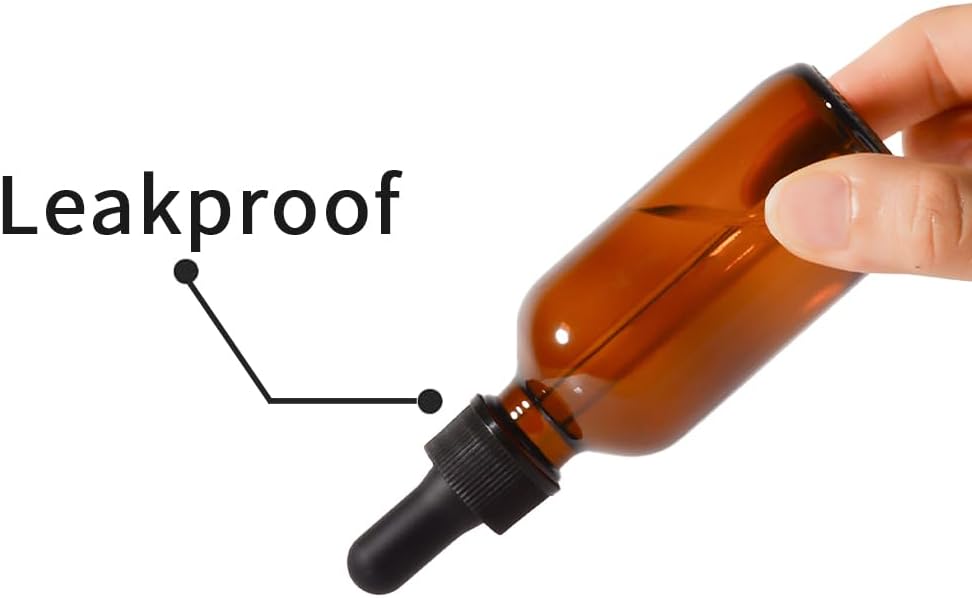 Dropper Bottle,2 oz 4 Pack Glass Droppers Bottle for Oils Eye Dropper Small Travel Oil Amber Dropper with 1 Funnel & 6 Labels - Essential Oils Bottles Tincture Bottles With Dropper Leakproof