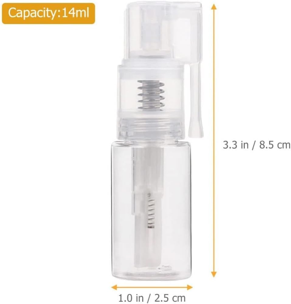 2 Pcs 14ml Transparent Powder Spray Bottle,Refillable Hair Fiber Applicator, Empty Powder Cosmetics Bottles,Glitter Spray Bottle for Craft Scrapbooking Refillable Cosmetic Spray Bottles